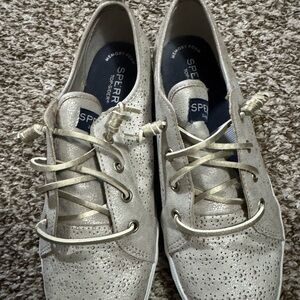 Sperry Women's Gold Perforated Sneakers